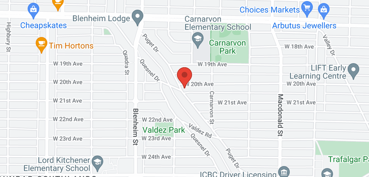 map of 3188 W 20TH AVENUE
